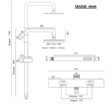 Colonne de douche mitigeur thermostatique Palombaggia