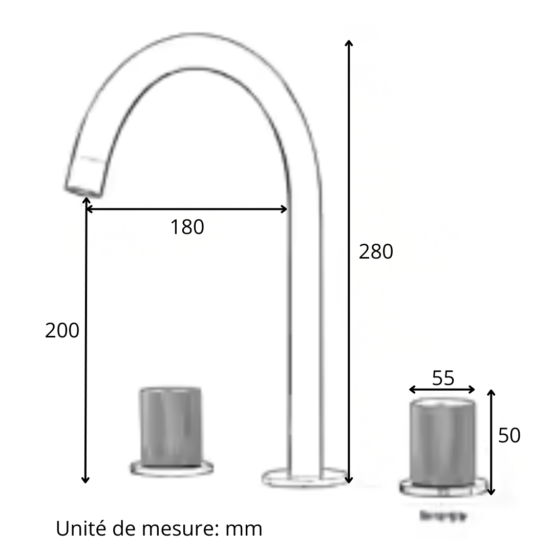 Migitigeur de salle de bain finition Or Brossé Saleccia