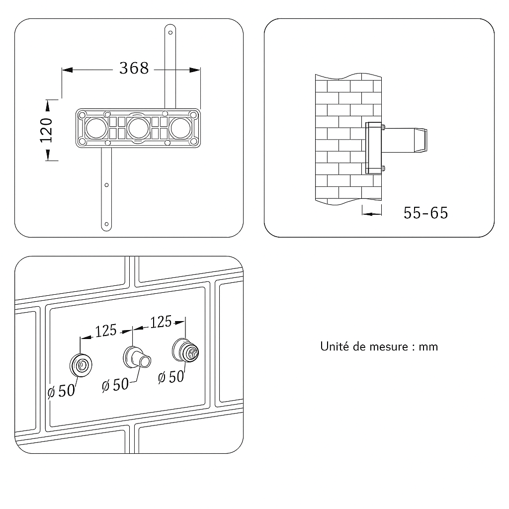 Colonne de Douche Encastrée Fontana