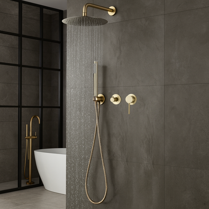 Colonne de Douche Encastrée Fontana – Finition Or Brossé