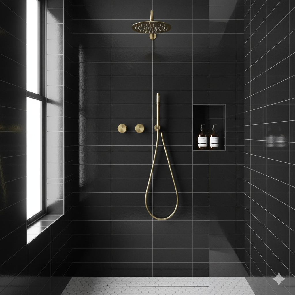 Colonne de Douche Encastrée Fontana – Finition Or Brossé