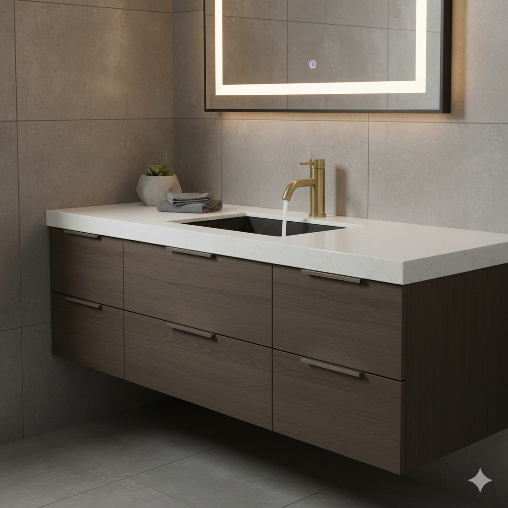 Mitigeur de Salle de Bain Milano – Finition Or Brossé