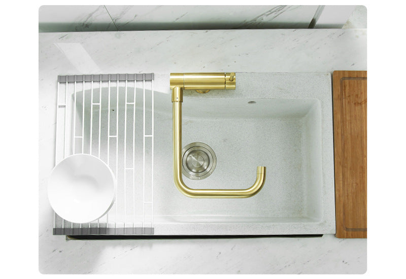 Robinet de cuisine pliable en laiton brossé Olga