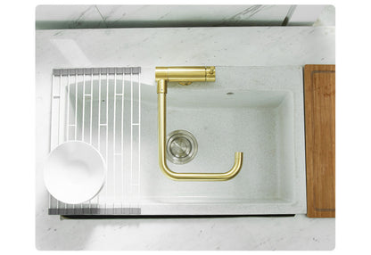 Robinet de cuisine pliable en laiton brossé Olga