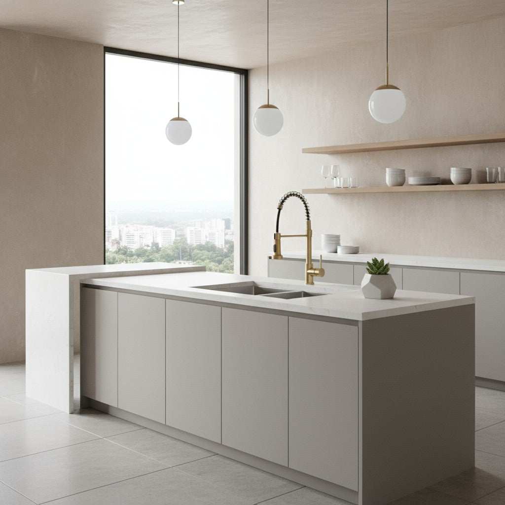 Mitigeur Douche Amovible Or Brossé - Jet & Douchette amovible